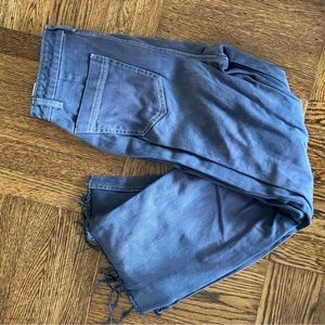 Amuse Society High Rise Wide Leg Distressed Jean Size 27 Purple Gray